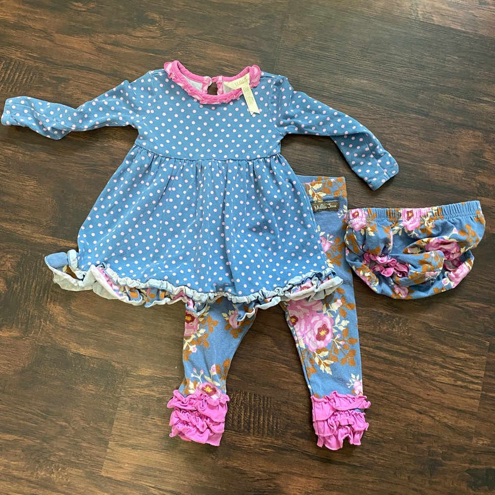 6-12 month Matilda Jane Dress with diaper cover